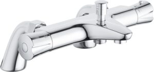 PURAGEIR Thermostatic Bath Tap, Deck Mount Shower Tap with Anti-Scald Control, Chrome Bathtub Mount