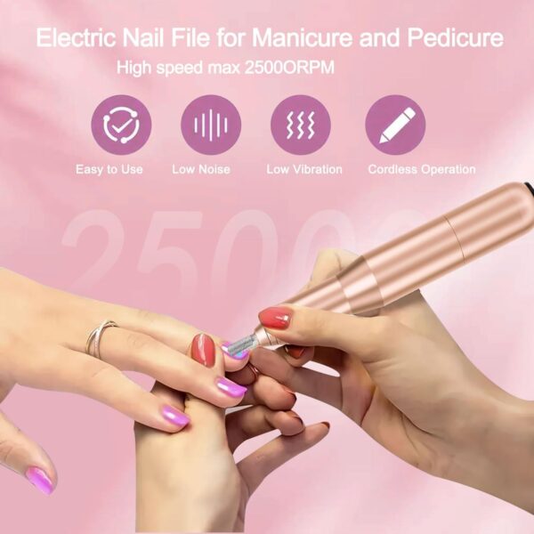 FOLAI Electric Nail Files, Professional Nail Drill for Acrylic Nails Gel, Electric Nail Drill 20000 RPM, Adjustable Speed E File for Nails, for Beginner Girl Women Mum