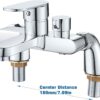 Bath Shower Mixer Tap Modern Bath Taps Single Lever Monobloc Shower Mixer Deck Mounted Bathtub Faucet Tub Filler Chrome, Solid Brass, 1/2'' Outlet, 180mm Centres, with Tub Filler Spout