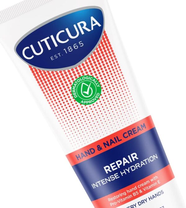 CUTICURA Repair Hand & Nail Cream 75ml, Intense Hydration, Softening, Protect Damaged Skin, Stronger Nails