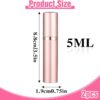 JIYIN 5ml Travel Perfume Refillable Bottle, 2 Pack Bottom-Filling Perfume Atomiser, Mini Portable Fragrances Cologne Dispenser, 0.17oz Travel Leakproof Perfume Sprayer for Women Men(Gold)