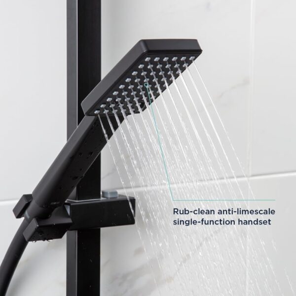 Bristan CRZ SHXDIVCTFF BLK Craze Rigid Riser Bar Mixer Shower, Black