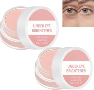 2 PCS Under Eye Brightener Concealer, Korean Makeup Eye Colour Corrector for Dark Circles, Instant-Anti Aging Eye Concealer