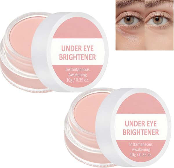 2 PCS Under Eye Brightener Concealer, Korean Makeup Eye Colour Corrector for Dark Circles, Instant-Anti Aging Eye Concealer