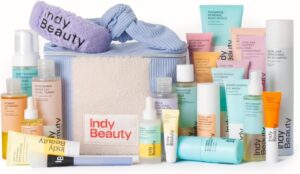 Birthday Skincare Gift Set with 25 Gifts - Hamper Gifts for Her - Skin & Beauty Gifts - 21 Full Sized Products - Gift Set Present for Women - Premium Skin Care Sets & Kits - Vegan - Indy Beauty