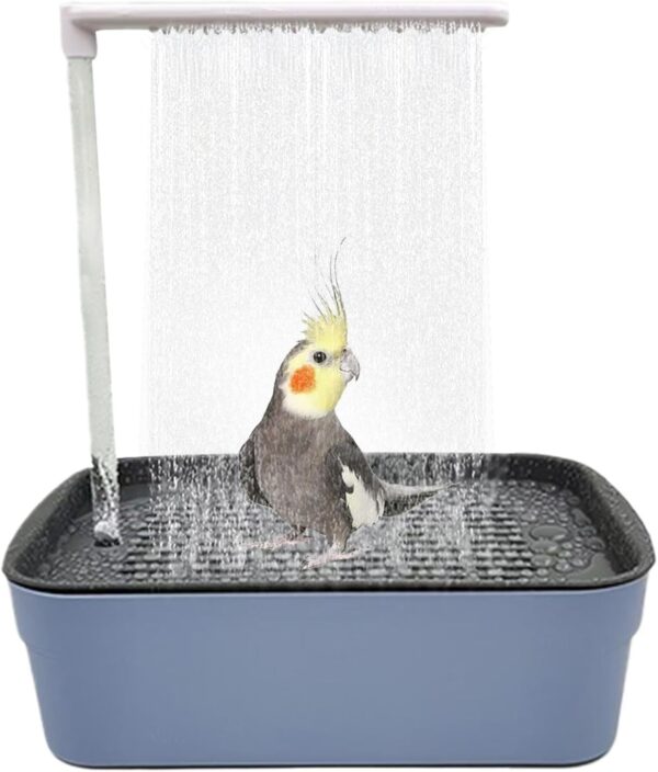 YRTUOP Bird Bath Tub, Automatic Bird Bath Box Parrot Bath Tub Shower With Multiple Faucets Bird Shower Bathing Tub For Small, Medium Parakeet Cleaning Supplies, 31.5x21.5x34cm