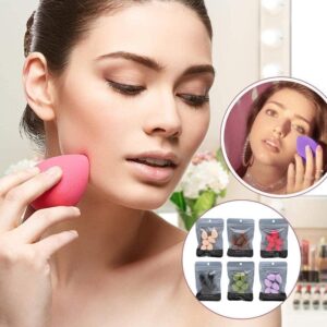 6PCS Purple Mini Makeup Sponge,Small Beauty Sponge Blender Set,Professional Makeup Sponge,for Foundation,Powder,Concealer Highlight,and Eye Shadow Make-up Brushes and Tools