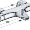 DEPTUNA Thermostatic Bath Shower Mixer,Thermostatic Bath Taps,Bath Mixer Taps with 38°C Anti-Scald Valve and Safety Button,Deck Mounted,Chrome