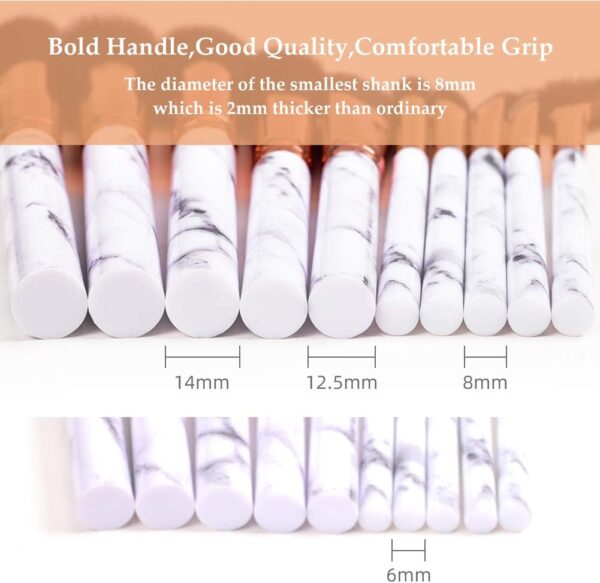 Makeup Brushes HEYMKGO Professional Marble Makeup Brush Set, Soft and Odor-free Natural Synthetic Bristles,10PCS + 2 Sponge Puff + Marble Pattern Cosmetics Bag
