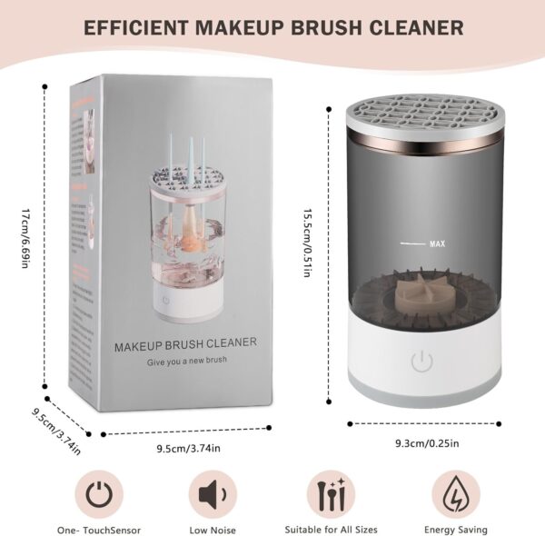 Electric Makeup Brush Cleaner Machine,USB Automatic Makeup Brush Cleaner,Quick Wash in Seconds Cosmetic Brushes Cleaning Tools,Hand Free Make up Brush Cleaner Set for Cleaning and Drying