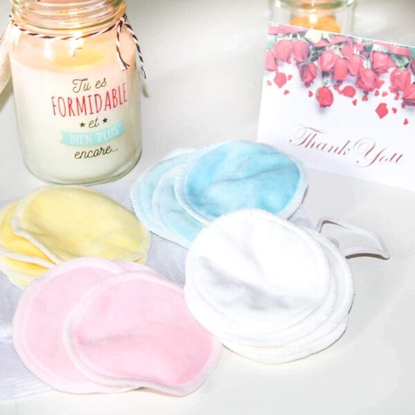 Reusable Makeup Remover Pads (24 Pack) with Facial Spa Headband Laundry Bag and Storage Bag | 100% Organic Washable Bamboo Cotton Pads for All Skin Types | Eco-Friendly Reusable Cotton Rounds
