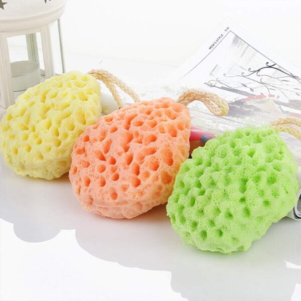 Body Bath Sponge,3 Pack Natural Fiber Soft Body Bath Sponge Honeycomb Texture Gentle Soothing Exfoliating Cleansing Body Shower Loofahs for Adults Kids Daily Care Bathroom Supplies