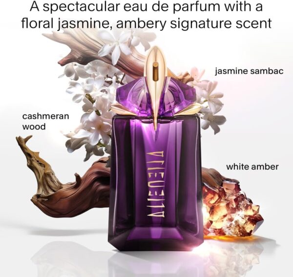 MUGLER Alien, Eau de Parfum, Women's Perfume, Ambery, Woody and Floral Aroma, Vibrant Fragrance, Refillable