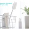 Mczcent Body Brush Dry Brushing Back Scrubber with Curved Plastic Long Handle Bath Shower Brush Dry Skin Exfoliating Cellulite Brush for men and women(Transparent Handle), XL