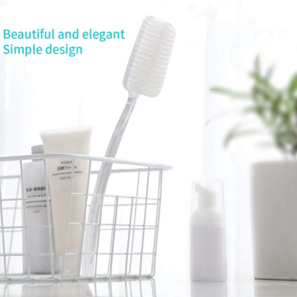 Mczcent Body Brush Dry Brushing Back Scrubber with Curved Plastic Long Handle Bath Shower Brush Dry Skin Exfoliating Cellulite Brush for men and women(Transparent Handle), XL