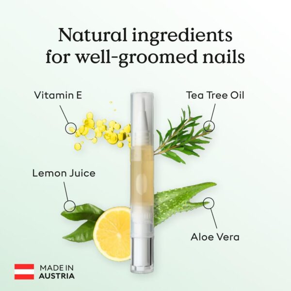HealthRoutine Nail Care Pen – The Original from Austria with Tea Tree Oil and Vitamin E, Nail Oil Nail Strengthener and Nail Hardener for Damaged Nails, 4ml