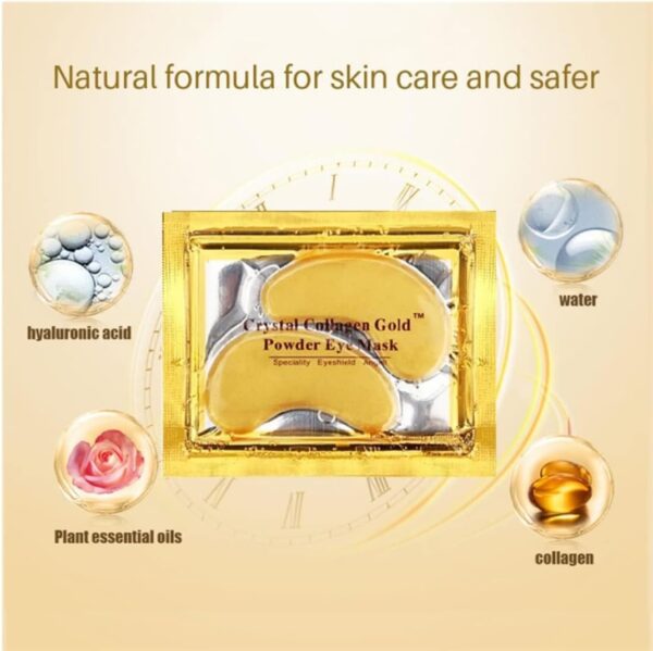 10 Pair Crystal Collagen 24k Gold Under Eye Gel Pad Face Mask Anti Aging Wrinkle Gel Under Eye Patches, Vegan Cruelty-Free Self Care