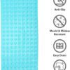 ANSIO® Long Bath Mat PVC Non-Slip Anti Mould Shower Mat with Drain Holes & Suction Cups Machine Washable Bathtub Mat 102 x 40cm / 40 x 16 inches - Teal