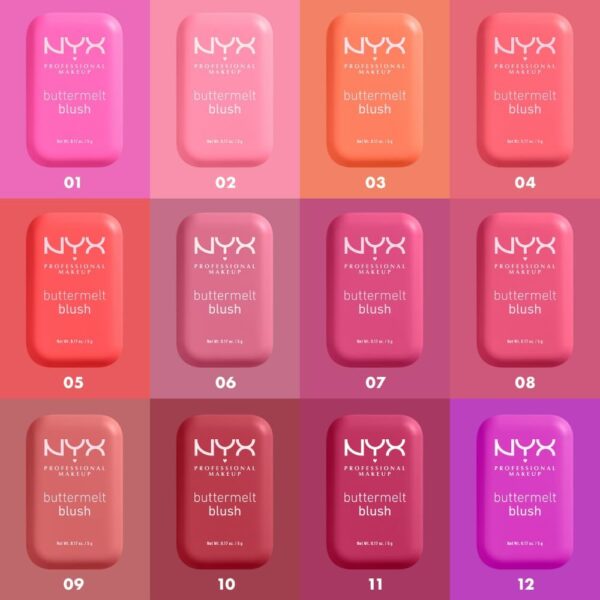 NYX Professional Makeup Buttermelt Powder Blush, Up To 12H Wear, Seamless Blending, Fade and Transfer Resistant, With Shea and Mango Butter, Vegan Formula, Shade: Butta Together