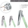 Manicure Set 10pcs Professional Nail Clippers Kit Pedicure Care Tools-Stainless Steel Grooming Tools for Travel (Green)