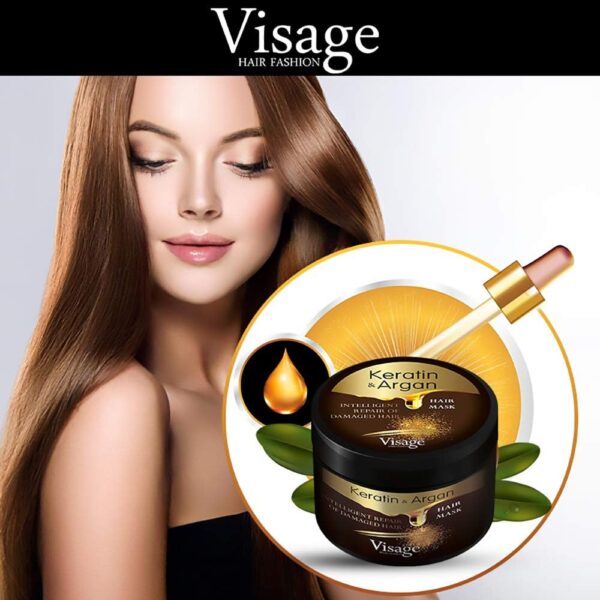 Visage Professional Hair Mask Argan Oil & Keratin | Hair Repair Treatment For Dry Damaged Hair | Hydrating And Nourishing | Deep Moisturising Hair Mask | Premium Hair Product 500Ml