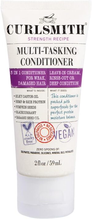 Curlsmith – Multi-Tasking Conditioner, 3 in 1 Conditioner with Proteins, for Damaged Hair 59ml (Pack of 1)