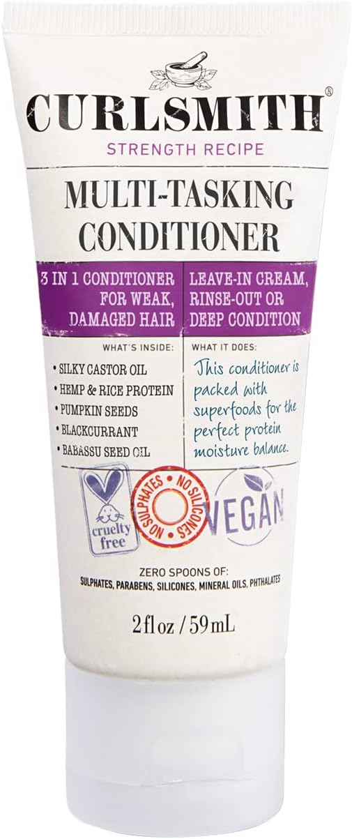 Curlsmith – Multi-Tasking Conditioner, 3 in 1 Conditioner with Proteins, for Damaged Hair 59ml (Pack of 1)