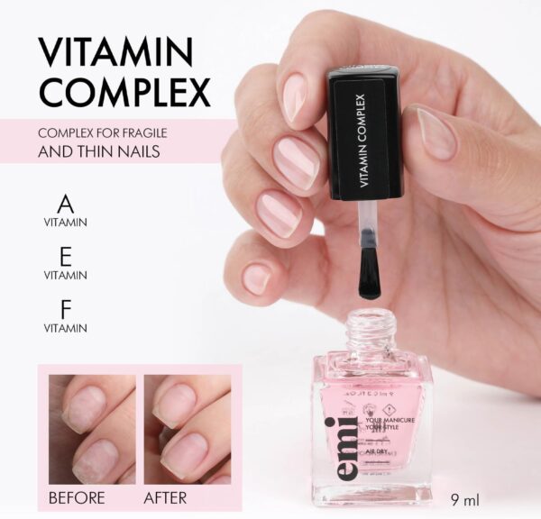 Nail Care Power Trio for strong, healthy, and nourished nails vitamin therapy Argan Power A, E, and F Vitamin Complex Keratin Serum protective shield Emi Nail Therapy System