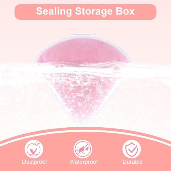 8 Pcs Powder Puffs Cases, Triangle Powder Puff Container Clear Makeup Sponge Protective Container Portable Beauty Blender Holder Reusable Dust-Proof Pocket Cosmetic Puff Box for Travel