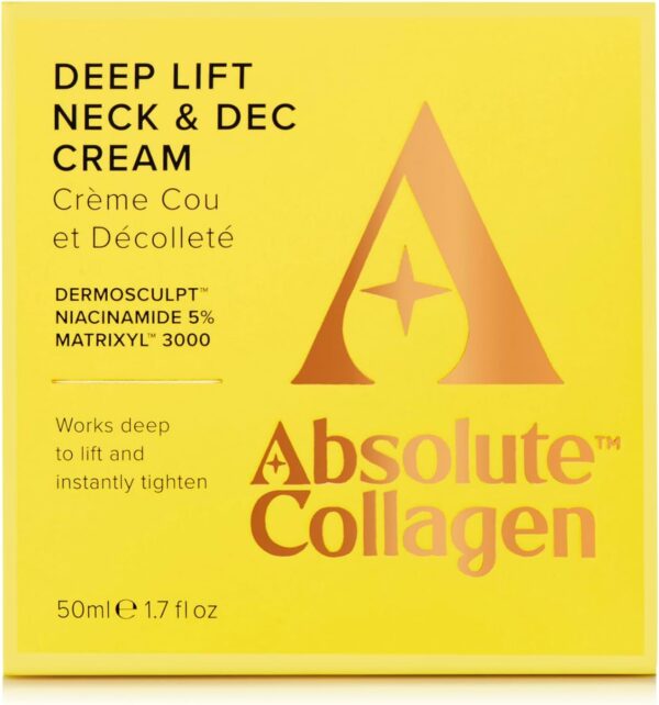 Absolute Collagen Deep Lift Neck & Decollete Cream 50ml - Collagen Boosting Anti-Ageing Formula - Visibly Reduces Appearance of Fine Lines and Wrinkles - Smoother, Firmer & Sculpted Skin