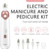 POLAMD Cordless Manicure and Pedicure Set, Rechargeable Electric Nail Files, 5-speed, LED Light, Durable Attachments, Excellent Home Use Electric Nail Drill for Cuticles Hard Skin Removal