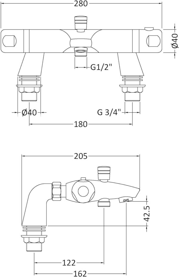 61vOuts280L._AC_SL1500_.jpg Premier CD324 Reef Thermostatic Bath Shower Mixer - Chrome