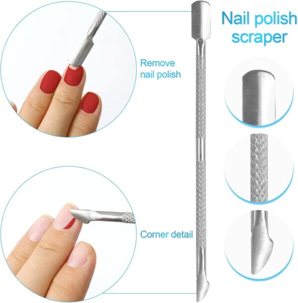 Sularpek Cuticle Remover Tool Set with Cuticle Cutter and Cuticle Pusher, 3 in 1 Professional Cuticle Remover, Cuticle Scissors, Stainless Steel Nail Care Tool for Manicure and Pedicure (Silver)