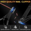 Manicure Set Pedicure Kit, 16 Pcs Stainless Steel Nail Clippers Set, Professional Nail Care Tools Grooming Kit with Portable Travel Leather Case for Men Women Black