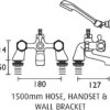 Bristan VAC PBSM C MT Club Pillar Bath Shower Mixer with Metal Heads - Chrome Plated