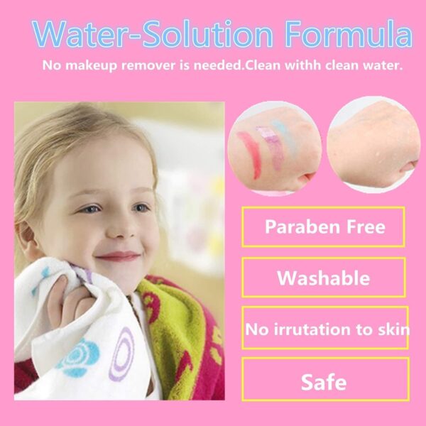 Yetech Kids Washable Makeup Set, 23PCS Safety Tested Real Cosmetics Kit for Kids With Mermaid Bag Birthday for Girls Age 4-8