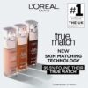 L'Oreal Paris True Match Liquid Foundation, Skincare Infused with Hyaluronic Acid, SPF 16, Available in 40 Shades, 1.W Golden Ivory, 30 ml