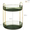GLAMFORT Rotating Makeup Organiser, Acrylic 2 Tier Perfume Beauty Skincare Organiser, 360 Spinning Cosmetic Storage for Vanity Desk, Bedroom, Bathroom, Countertop, Green