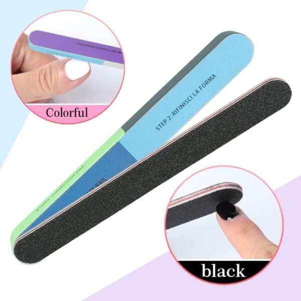 Nail File Set, WOVTE 11 Pcs Nail Files Block 7 Ways Buffer Block Buffer Block Sponge Polished, Come with Cuticle Nipper and Pusher for Dead Skin Nail Trimming Manicure Tools