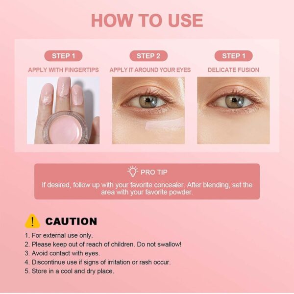 2 PCS Under Eye Brightener Concealer, Korean Makeup Eye Colour Corrector for Dark Circles, Instant-Anti Aging Eye Concealer