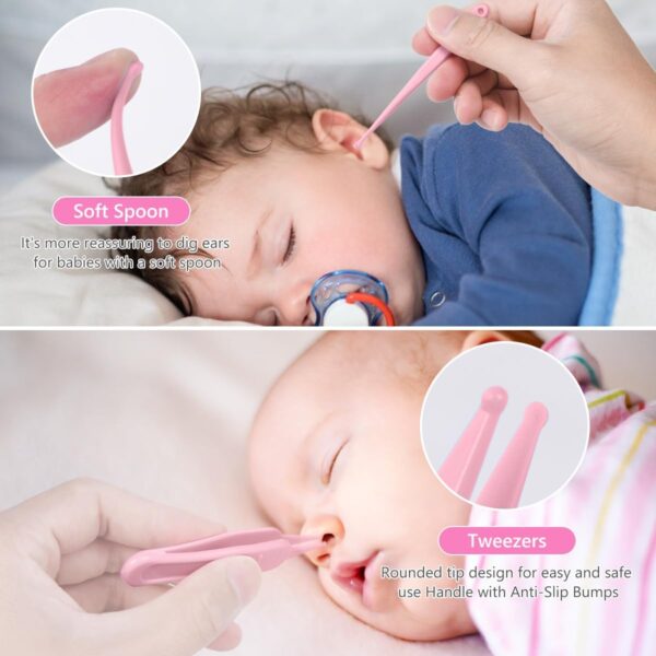 Vicloon Baby Nail Kit, 5-in-1 Baby Nail Care Set, Baby Nail Care Tool, Baby Manicure Set Includes Nail Clippers, Scissor, Earpick, Nail File and Tweezer for Newborn Infant Toddler