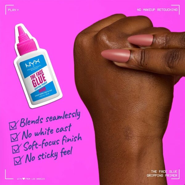 NYX Professional Makeup Face Primer, Gripping Primer, Offers Up to 24HR Hydration, Long-lasting Wear, The Face Glue, 35ml