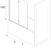 Mai & Mai Folding Shower Screen for Baths | Bath Shower Screen | WDH: 80×120×140cm | Safety Glass with Nano | 2 Folding Screens | with Wall Stabiliser | Cortona113