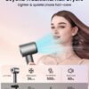Hair Dryer, 150000 RPM Portable Professional High Speed Ionic Blow Dryer for Fast Drying, 500 Million Negative Ions Care & Heat-Control & Low Noise with Magnetic Diffuser & Nozzle, 5 Temps & 3 Speeds