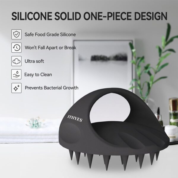 38 Finger Enlarged Scalp Massager Hair Growth,Head Massager,Silicone Scalp Brush Shampoo Brush for Hair Care,Scalp Scrubber,Hair Brush Wet Dry Comb,Scalp Exfoliator for Men Women Pets (Black)