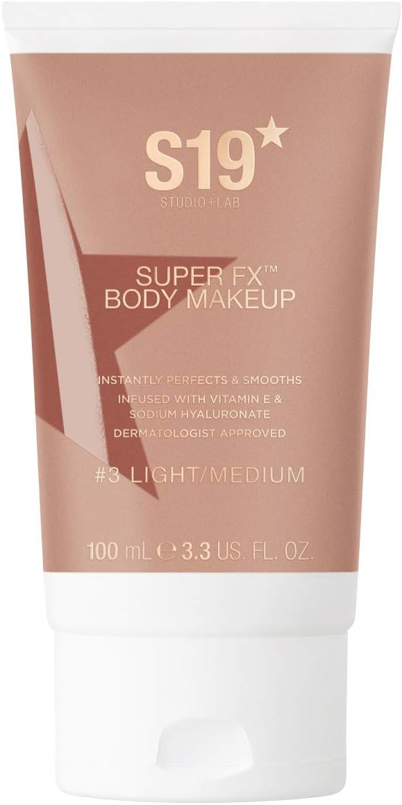 S19 SUPER FX Body Makeup, LIGHT/MEDIUM - Smoothes & Evens Skin Tone & Texture, Hide Scars & Blemishes - 100ml
