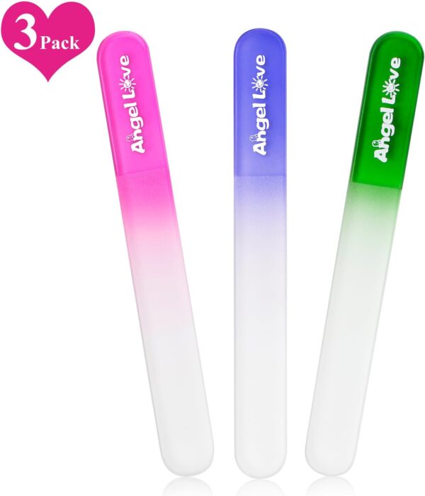 Angel Love Baby Nail File, 3 Pack, Emery Board Glass, Crystal for Babies, New Moms & Baby Shower(Gift Set), Qzf Color