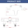 Thermostatic Bath Shower Mixer, Bevankly Exposed Thermostatic Shower Mixer Taps Valve Anti Scald Tap, Deck Mounted Bath Shower Mixer Bar with Anti-Scald Control Valve, Brass, 180mm