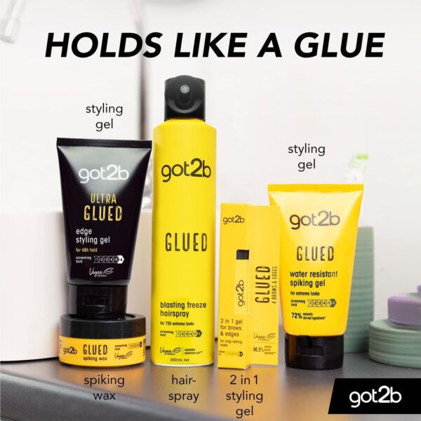 got2b Glued 4 Brows & Edges Gel 2 in 1 16ml, Screaming Hold Brow Gel, Clear Eyebrow Gel for Long-Lasting Looks, Strong Holding Brow Gel got2b, Vegan Formula*, Naturally Derived Ingredients