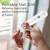 POLAMD Cordless Manicure and Pedicure Set, Rechargeable Electric Nail Files, 5-speed, LED Light, Durable Attachments, Excellent Home Use Electric Nail Drill for Cuticles Hard Skin Removal